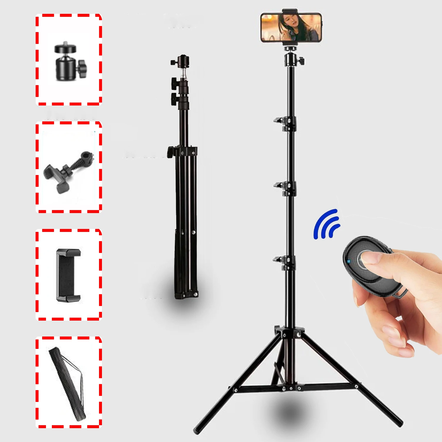 photography tripod mobile phone camera selfie bracket for youtube video live broadcast metal stand retractable folding support free global shipping
