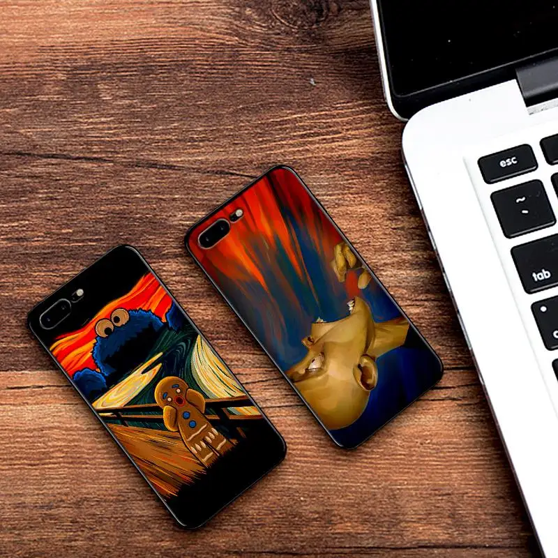 Крик от Munch ультра тонкий чехол для iPhone XS Max XR Мягкий силиконовый X 6 6S 7 8 Plus Coque Funda |