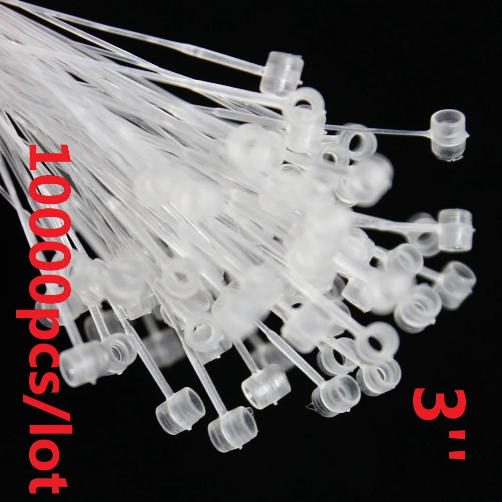 10000 шт./лот 3 ''прозрачная бирка для одежды пластиковая петля безопасности