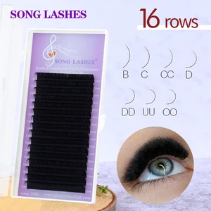 Накладные ресницы SONG LASHES, накладные ресницы, мягкий тонкий наконечник B,C,CC,D 0,10 толщина, подходит для салонов и начинающих