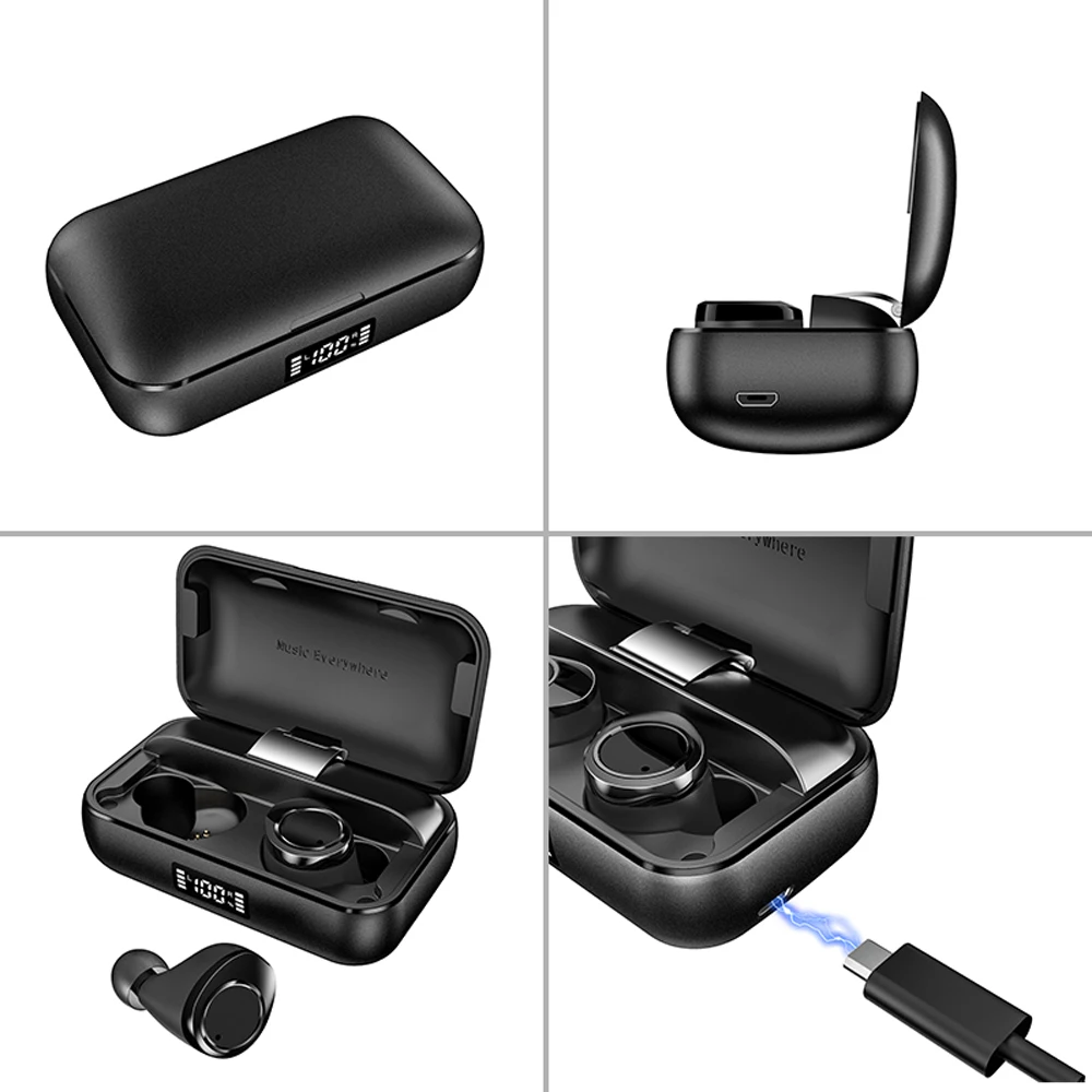 X13 Bluetooth 5,0 беспроводные наушники с микрофоном Светодиодный дисплей питания 3500 мАч зарядный чехол IPX7 водонепроницаемый