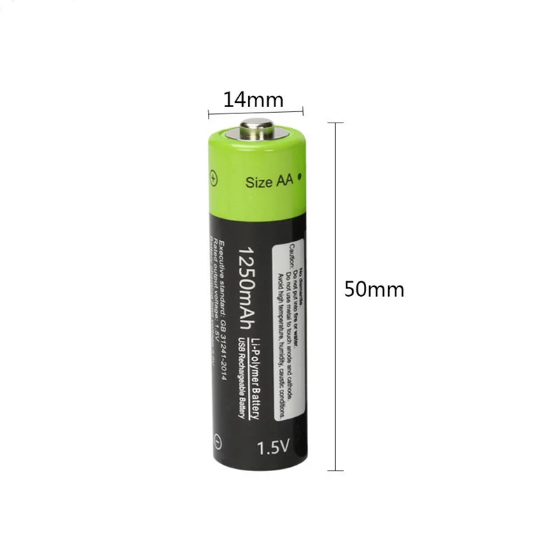 Znter 4 шт./компл. AA Аккумуляторная батарея 1 5 V 2A 1250mAh USB зарядка литиевая