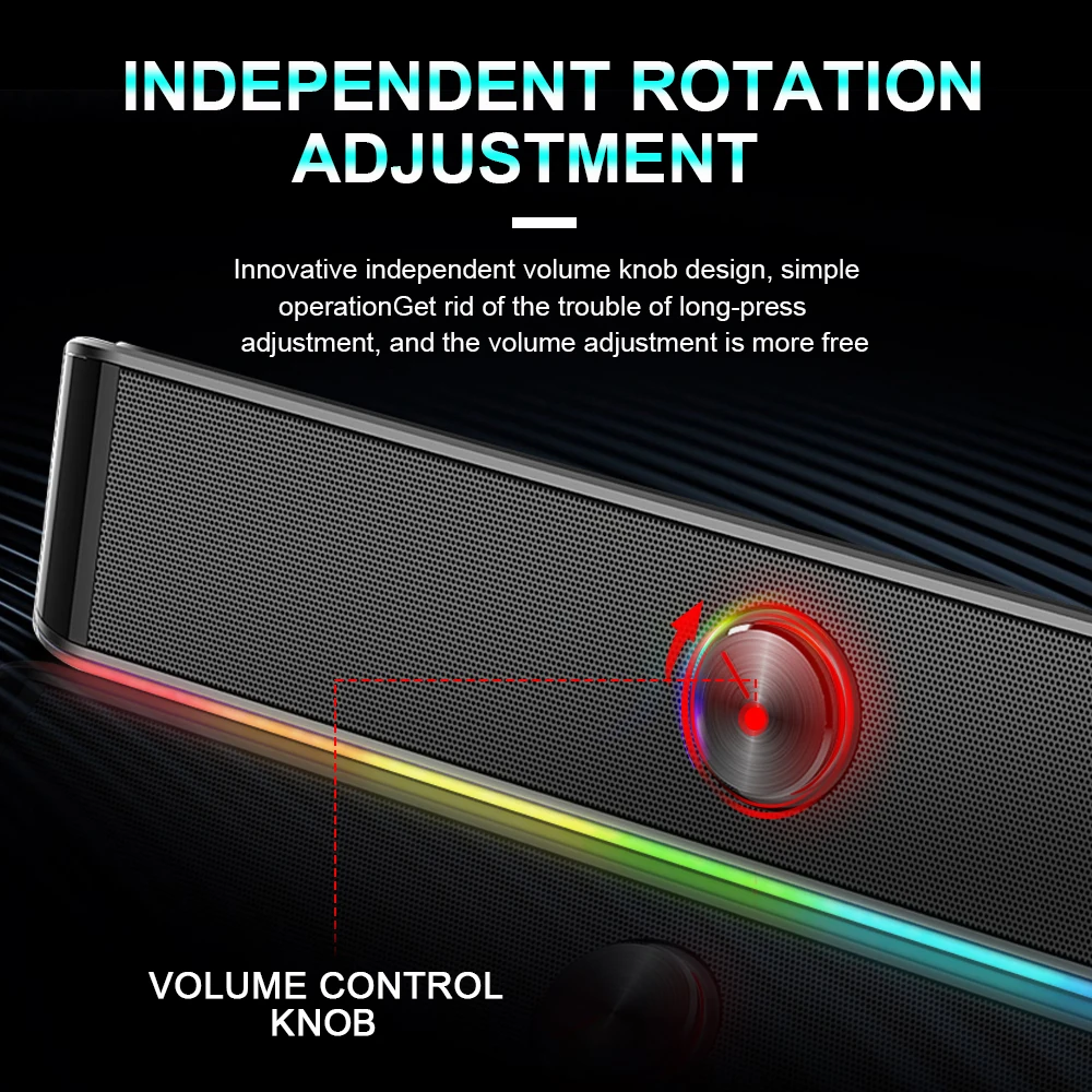 REDRAGON GS560 Adiemus aux 3.5mm stereo surround music smart RGB speakers column sound bar for computer PC notebook loudspeakers 4