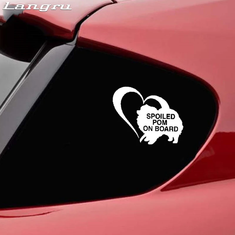 Langru избалованная помпон на доске милая Померанская виниловая наклейка с принтом