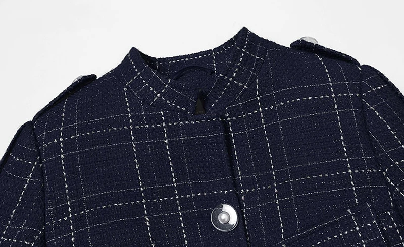 Новое поступление Мода 2019 осенние женские пальто клетчатый узор длинный рукав