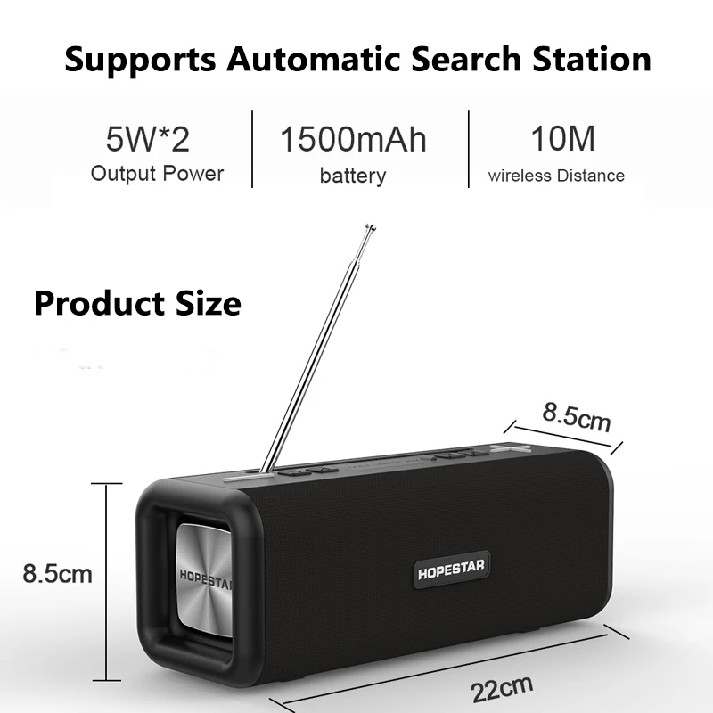 Портативная Bluetooth-Колонка HOPESTAR T9 портативная внешняя антенна с сабвуфером TWS