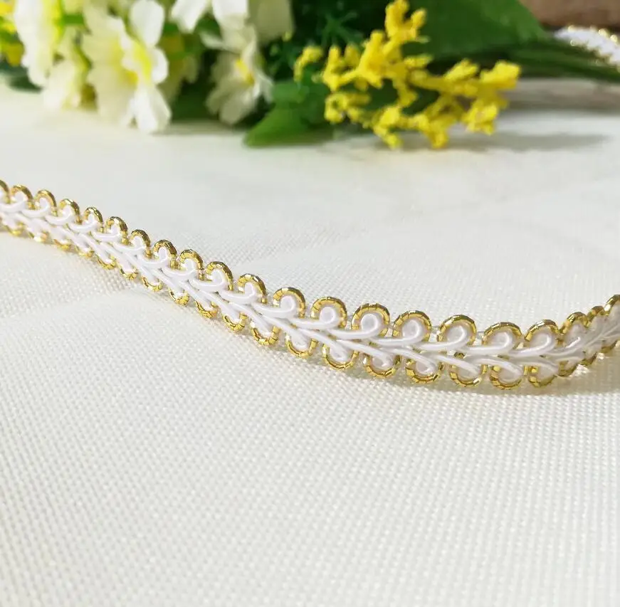 Кружевная ткань 1 м последняя аппликация высококачественное Золотое кружево