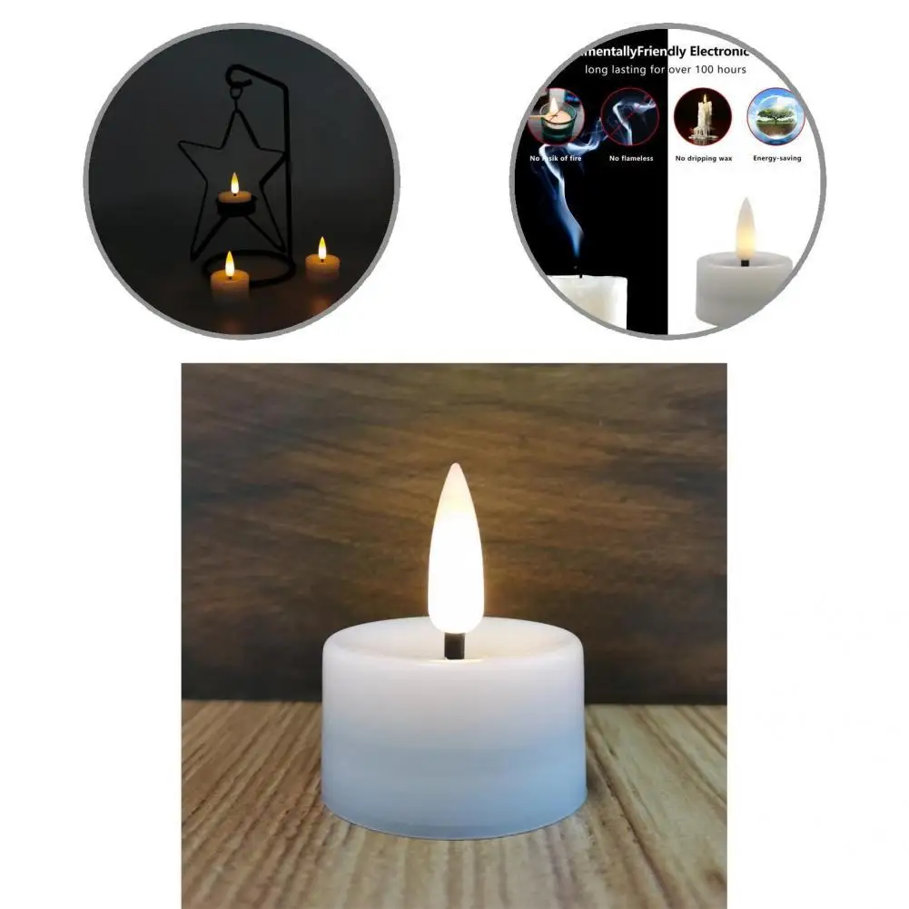 12 шт. новых реалистичных светодиодных свечей из пластика практичная