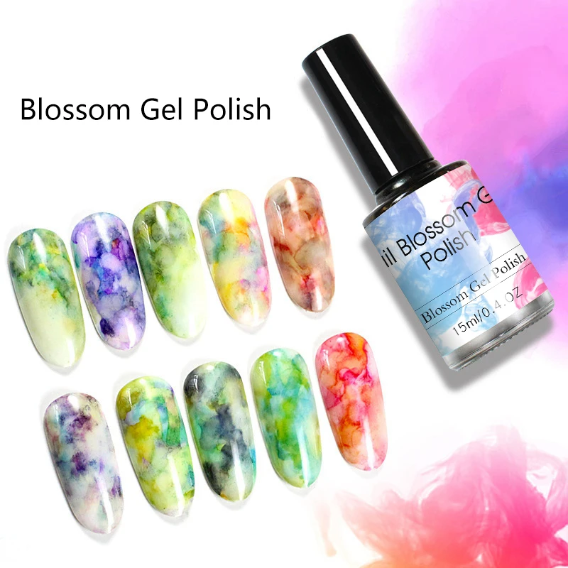 Цветущий гель для ногтей с эффектом дыма растушевывающийся пузырь 15 мл