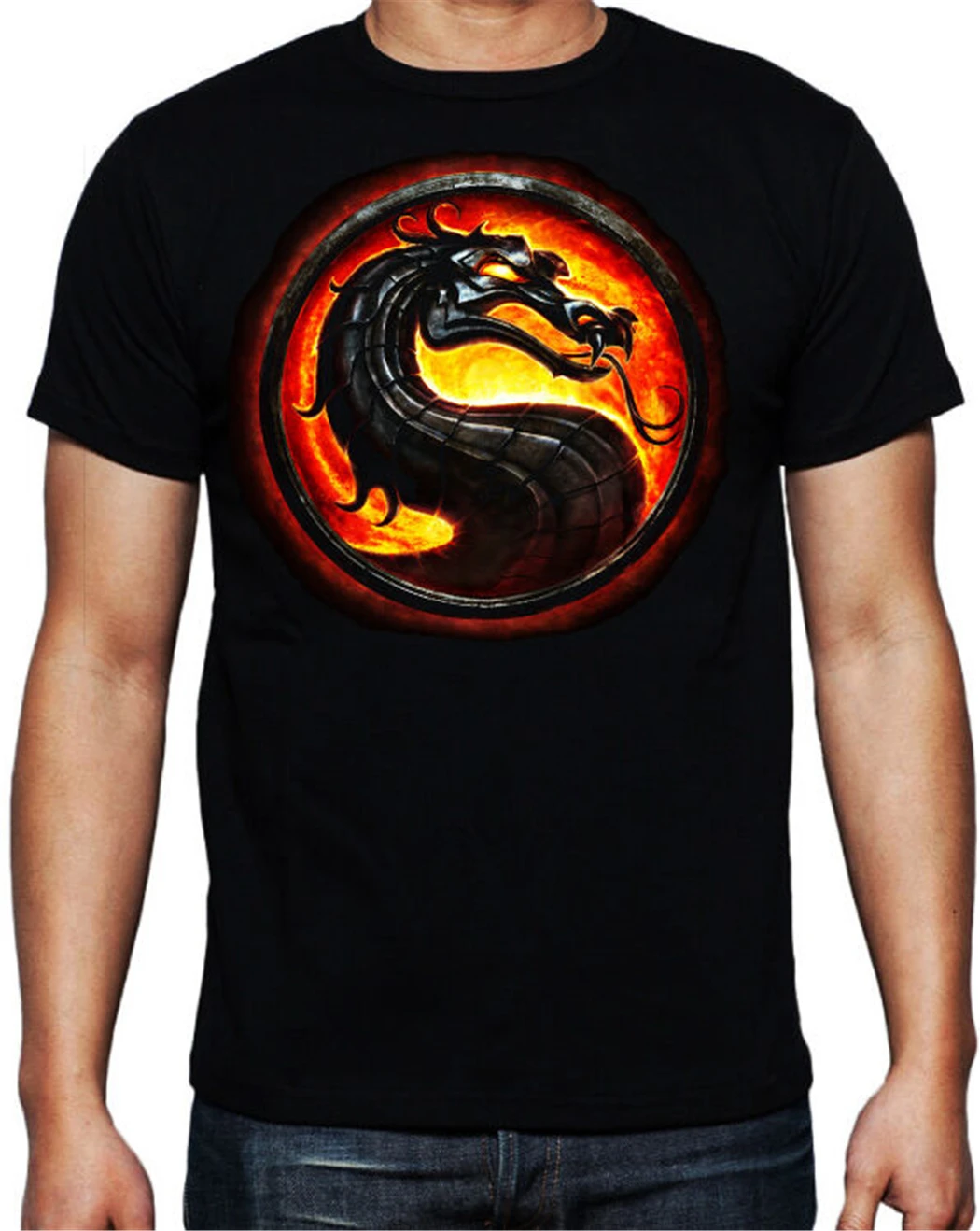 Футболка с логотипом Mortal Kombat Dragon Классическая аркадная игра боевые искусства