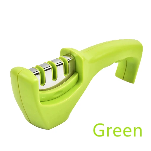 Green Rossonix Кухня с 3-я ступенями быстро Ножи точилка Кухня точильный камень алмаз Керамика Вольфрам Сталь для ножей, точильный камень - Цвет: Green