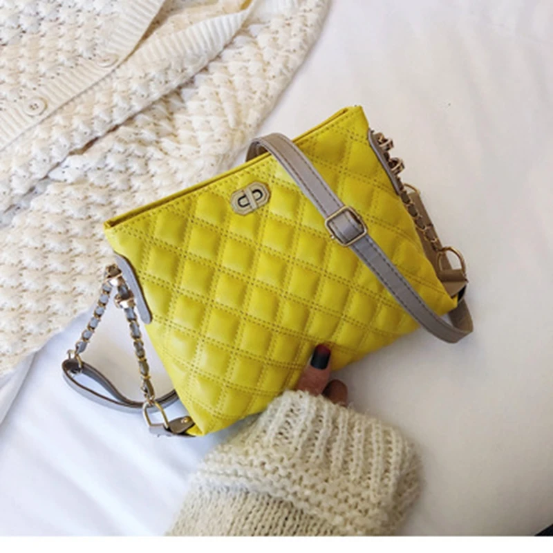 

2021 Women'S Shoulder Bag Handbags Horizontal Korean Square Lingge Chain Shopper Shoulder Bags For Women