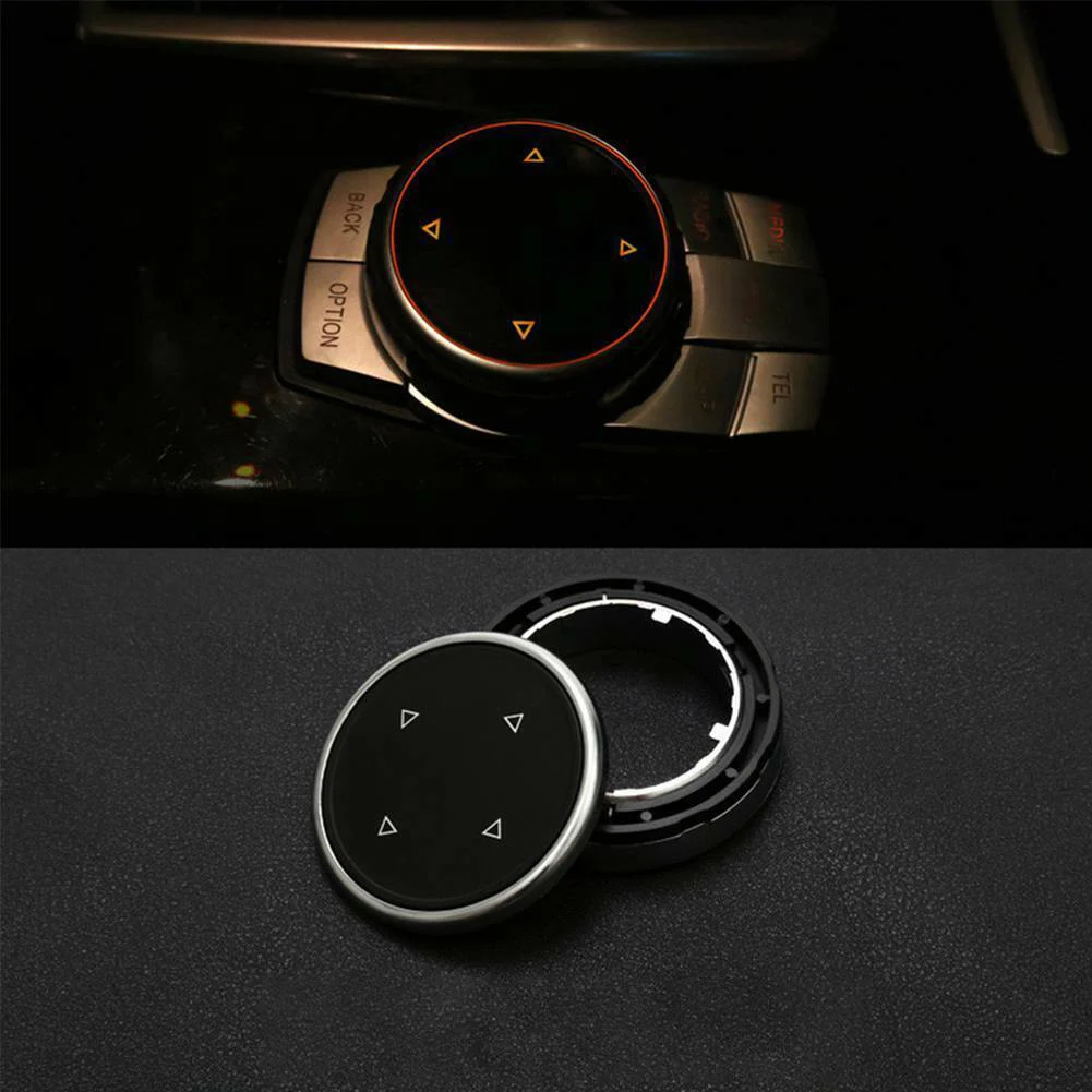 

Black Multimedia knob cover Replacement 1pcs Accessory Big Black+Silver