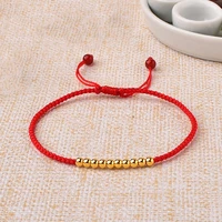 pure 24k yellow gold woman bracelet lucky smooth beads link bracelet 10pcs bead
