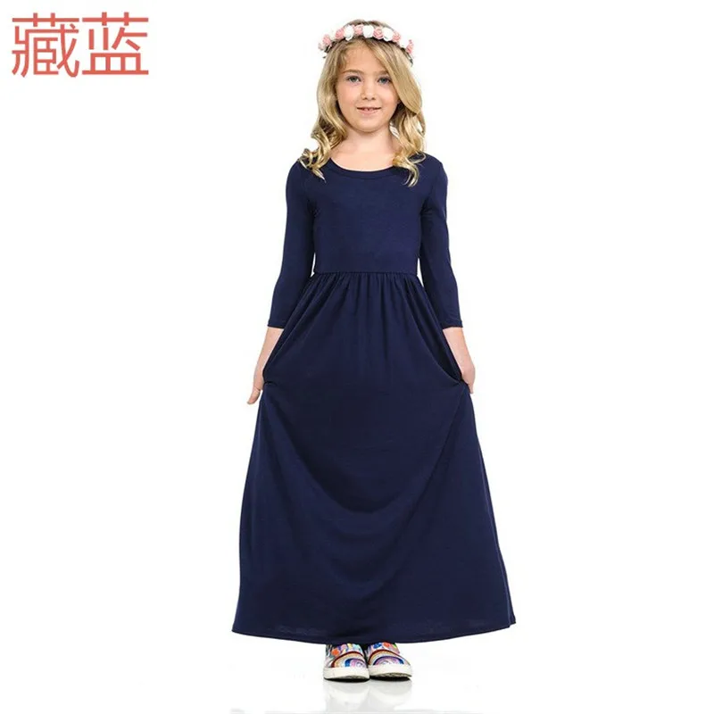 Style Seventeen Г. Осеннее длинное платье для маленьких девочек пляжная детская одежда с круглым вырезом повседневные летние макси богемные платья для девочек с единорогом vestido de festa - Цвет: Style Seventeen
