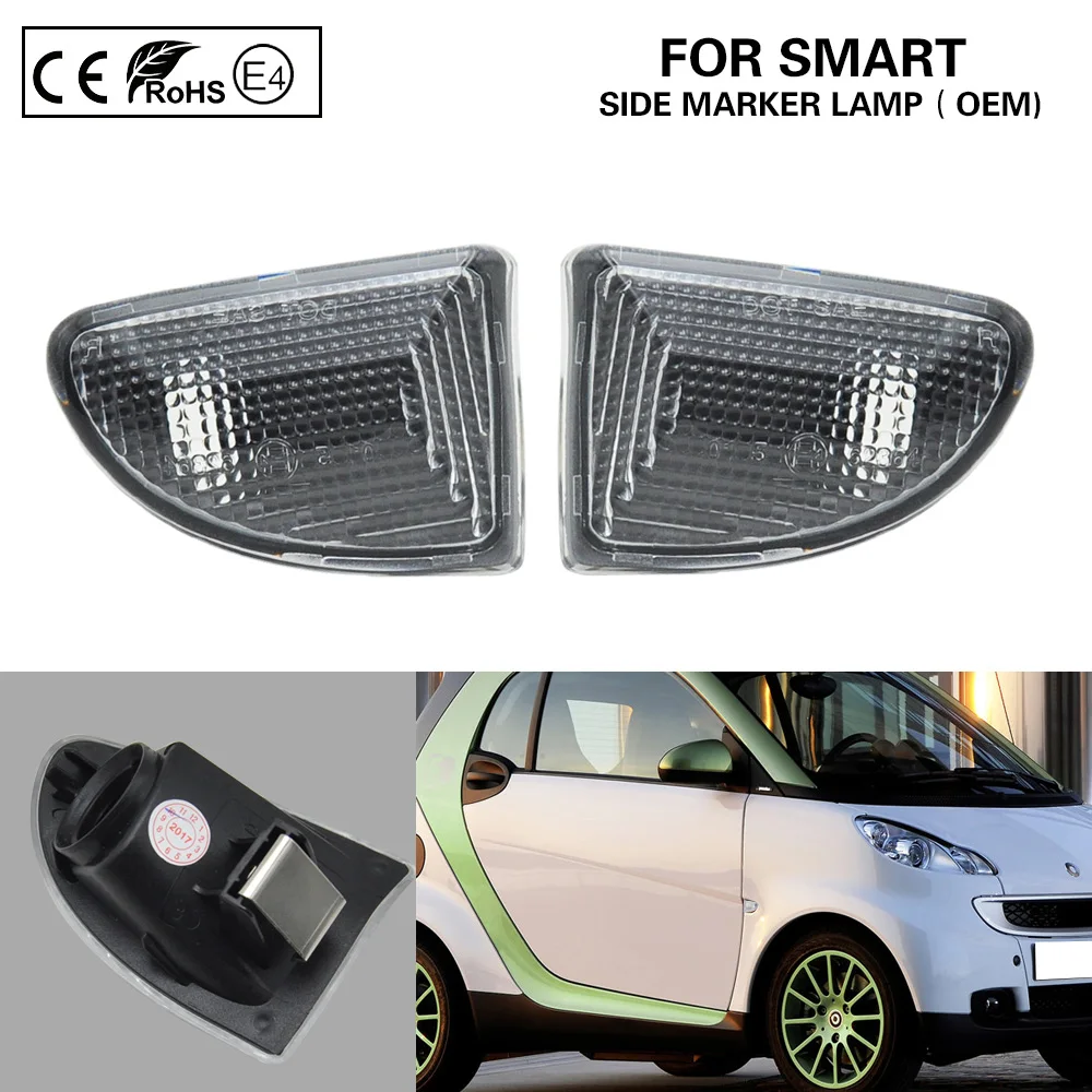 2X Прозрачный Боковой габаритный фонарь OEM стиль указатели поворота для SMART 451 2007