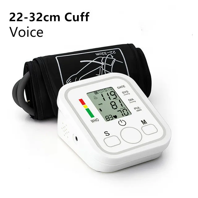 Voice 22to32 Cuff Тонометр Сфигмоманометры пульсометр Автоматический цифровой верхний монитор артериального давления на руку пульсометр - Цвет: Voice 22to32 Cuff