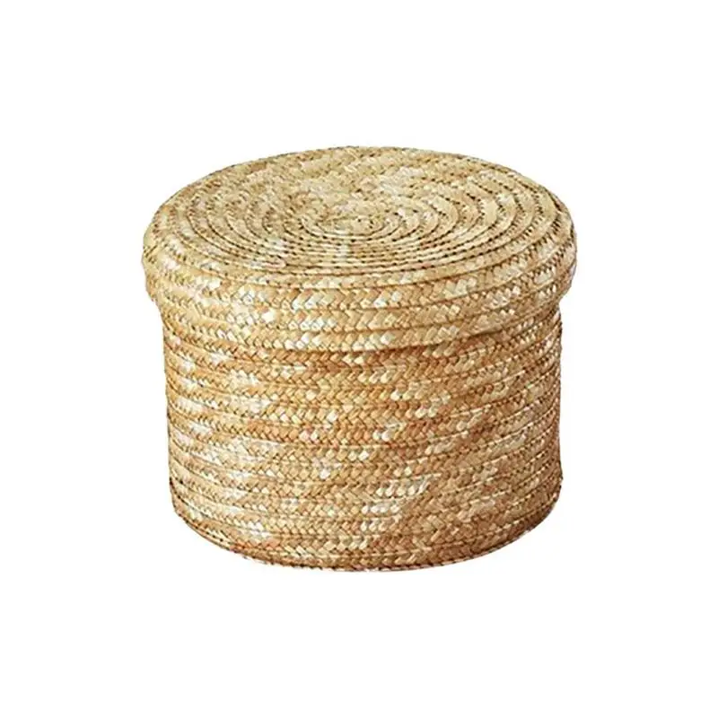 

New Handmade Straw Woven Storage Basket Organizer Box Baskets Rattan Laundry Flower Baskets Storage U1W0