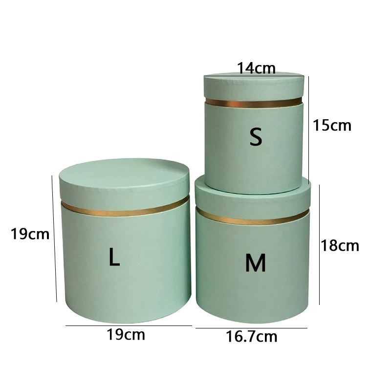 

3Pcs/Set Round Gift Flower Box Wedding Party Decoration Solid Color Flowers Hug Bucket Flower Arrangement Packaging Materials