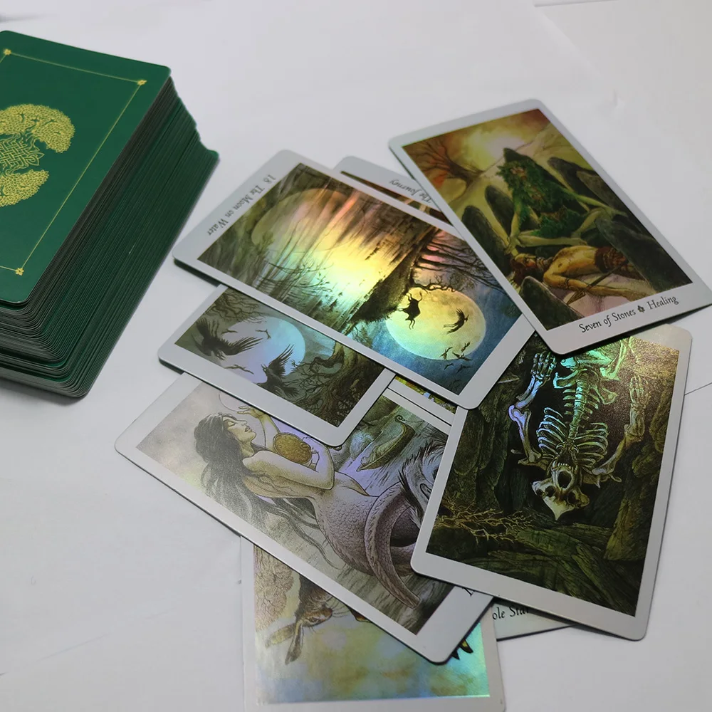 

upgraded SHINING Nature tarot cards High quality paper Holographic mysterious wild animals divination fate tarot cards game