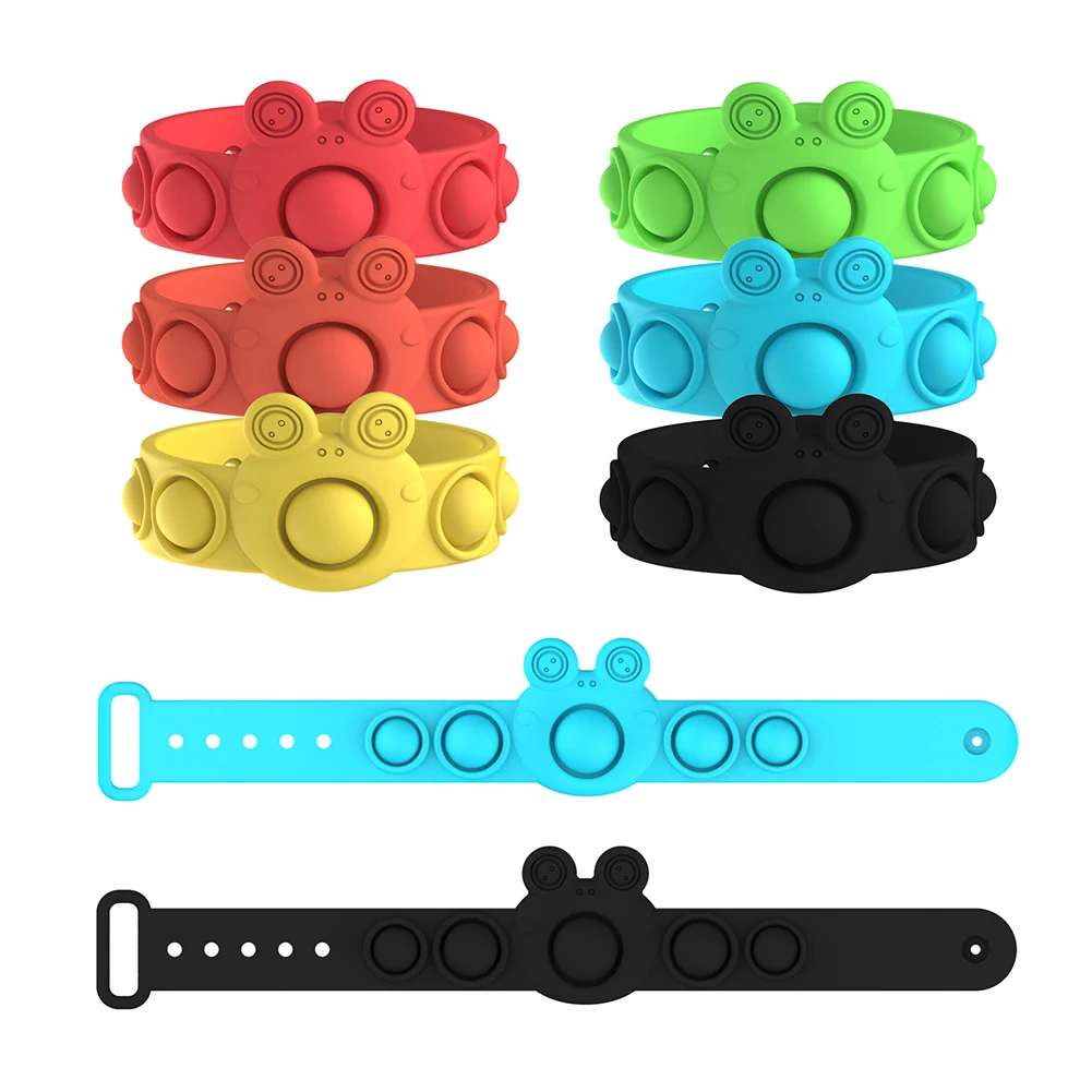 Juguetes de burbujas de empuje para ni&ntilde;os, pulsera con hoyuelos suaves, juguete sensorial de descompresi&oacute;n, antiestr&eacute;s, relajante, juguete para regalo-4