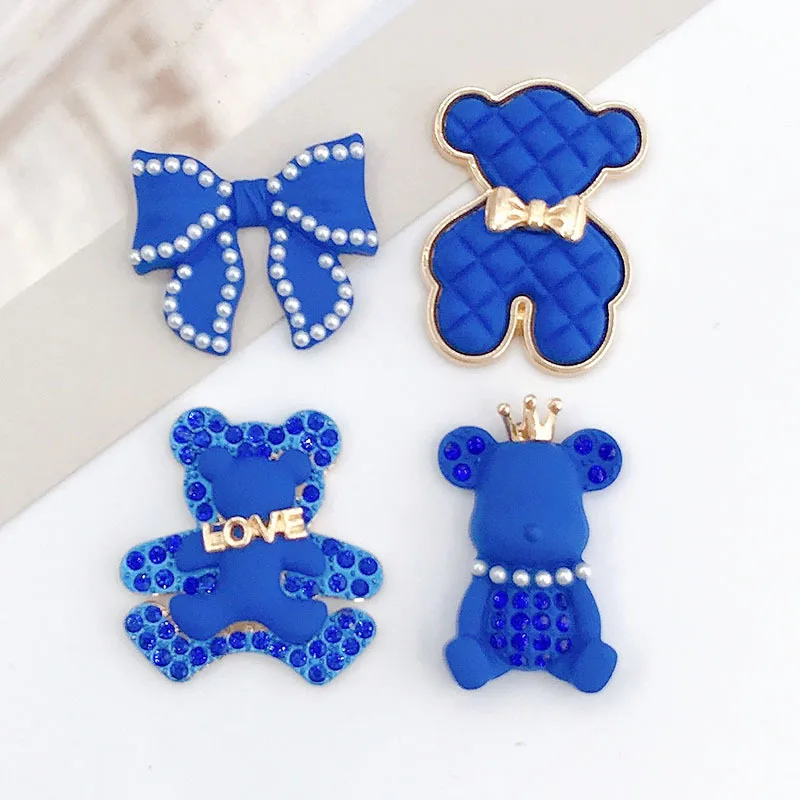 

Jewelry Accessories Phone Charms Klein Blue Bear DIY Jewelry Accessories Feel Rubber Paint Bow Hole Shoes Accessories Female