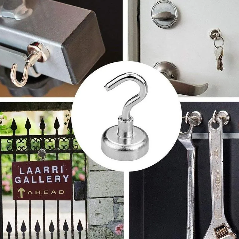 

8kg Steel Magnetic Hooks Powerful Hook Magnet Holder Suction Wall Hooks Holder Support Hardware for kitchen home School