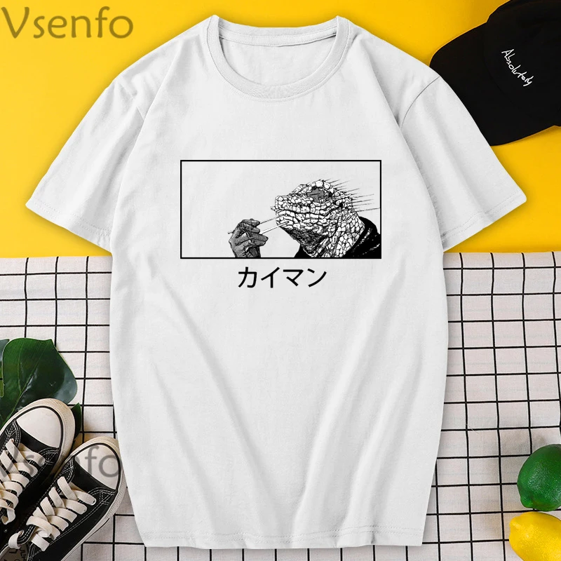 

Dorohedoro Kaiman Eating Gyoza T-shirt with Anime Graphic Print Cotton Short Sleeve T-shirts Men Women Tee Shirt Oversize