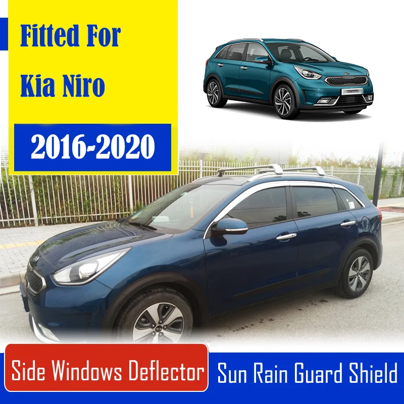 

1 комплект хромированных боковых вентиляционных солнцезащитных козырьков для окон, защитные дефлекторы от дождя для Kia Niro 2016-2020