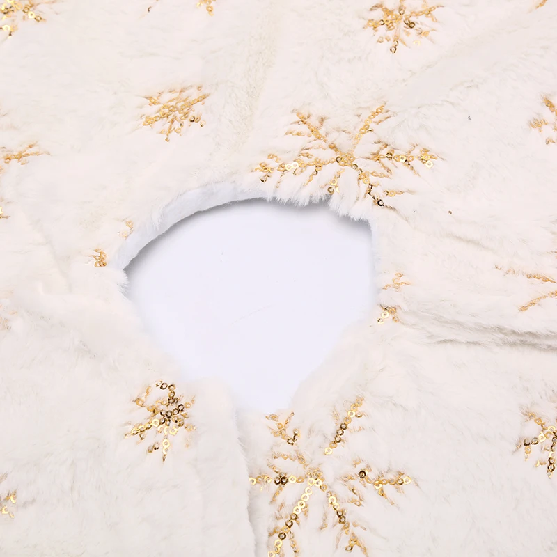

White Plush Snowflake Christmas Tree Skirt Christmas Decorations