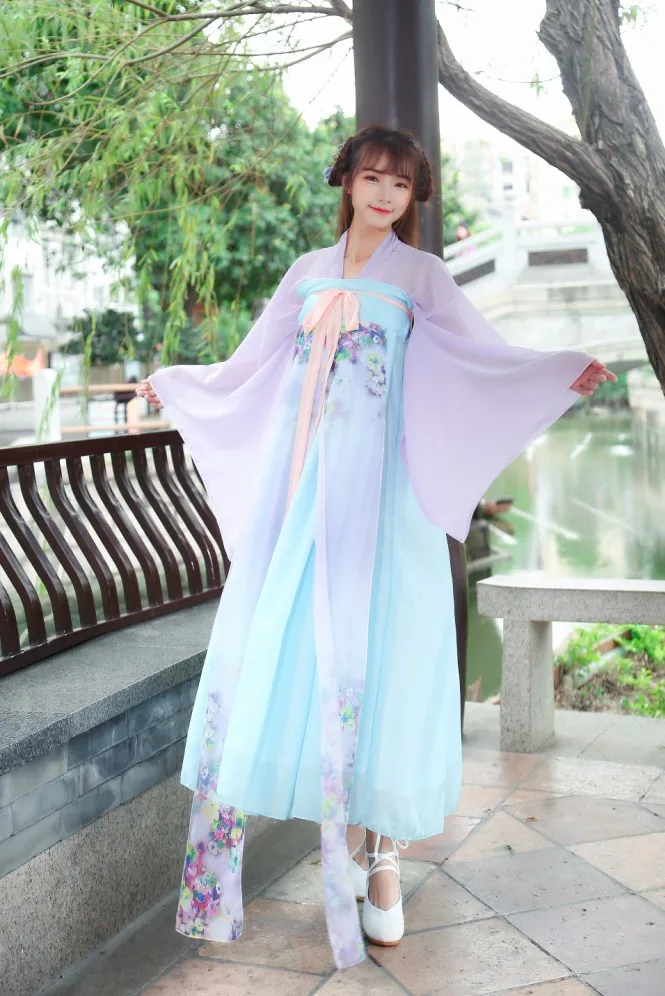 Женское платье Hanfu сказочные платья принцессы женская одежда для народных танцев