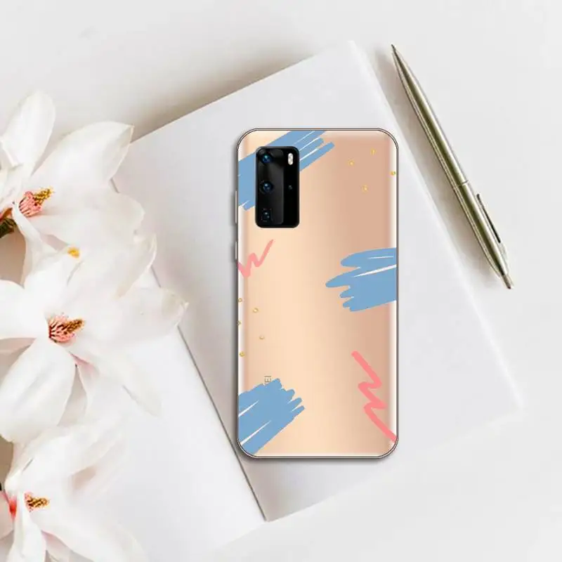 

Art Abstract Phone Case Transparent for huawei honor P 40 30 20 lite Pro 10 i 8 9 x p smart 2019