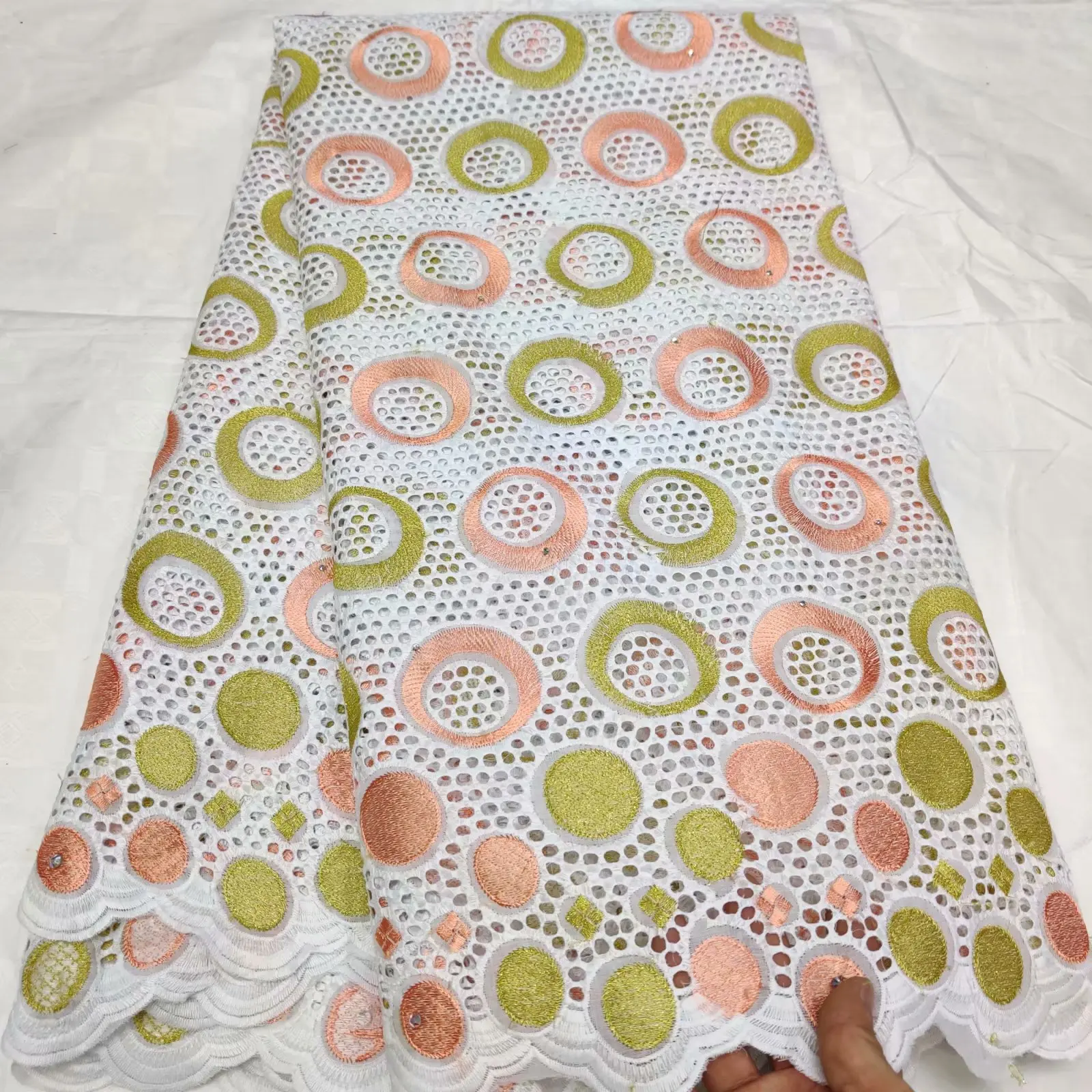 Швейцарское кружево с вышивкой швейцарское Новое поступление африканская