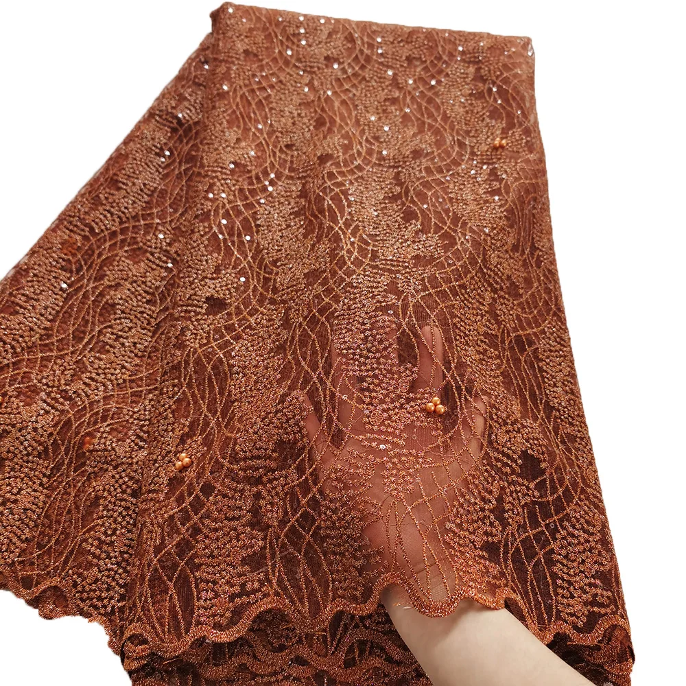 

5yards/lot Powder Blue Blue African Fabric Beaded Nigerian Women Dress Laces 2020 High Quality African Fabrics