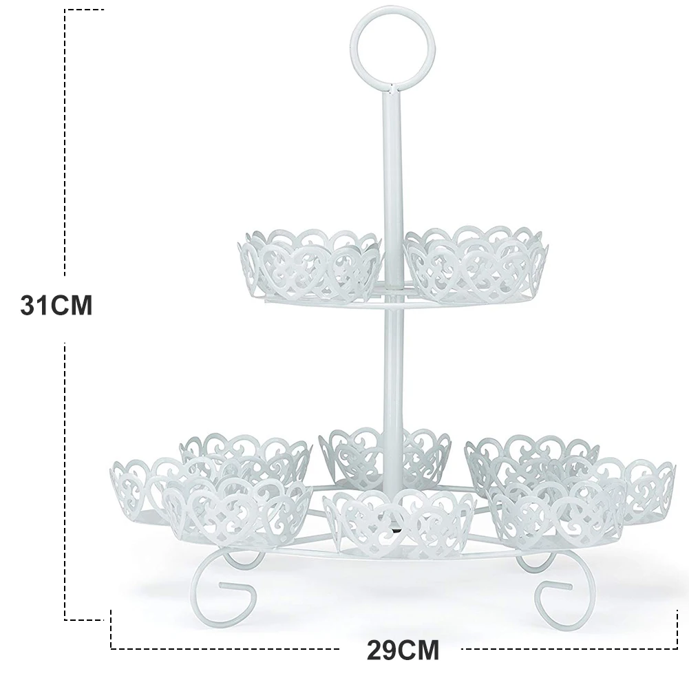 

Cupcake Stand Holds Up To 12 Cupcakes White 2 Tiers For All Occasions Birthday Baby Shower Parties