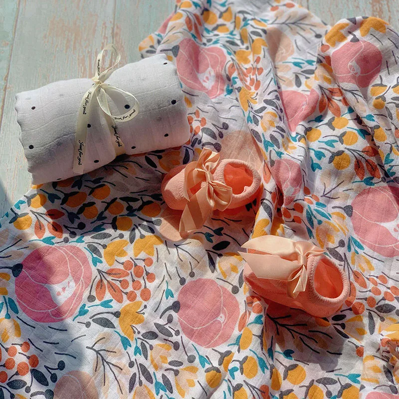 

Kangobaby New Arrival Fashion Baby Muslin Swaddle Blanket Nursing Cover Playing Mat Diaper Wrap Bamboo Cotton120x120cm