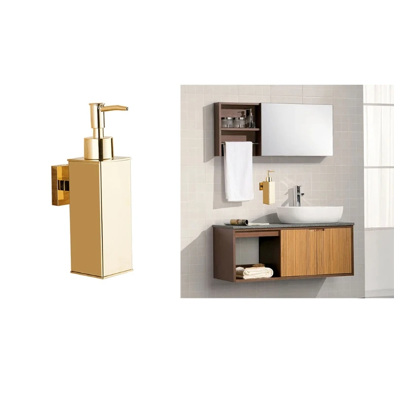 

Wall Mount Manual Soap Dispenser Cuboid Storage Box Hand Press Conditioner Storage Hand Sanitizer Shampoo Shower Gel