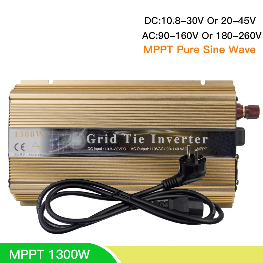 Casa na Grade o Envio Gratuito de 1300w ac para Gerador de Vento Solar Gravata Inversor Mppt Onda Senoidal Pura 110v 220v Bateria 18v 36