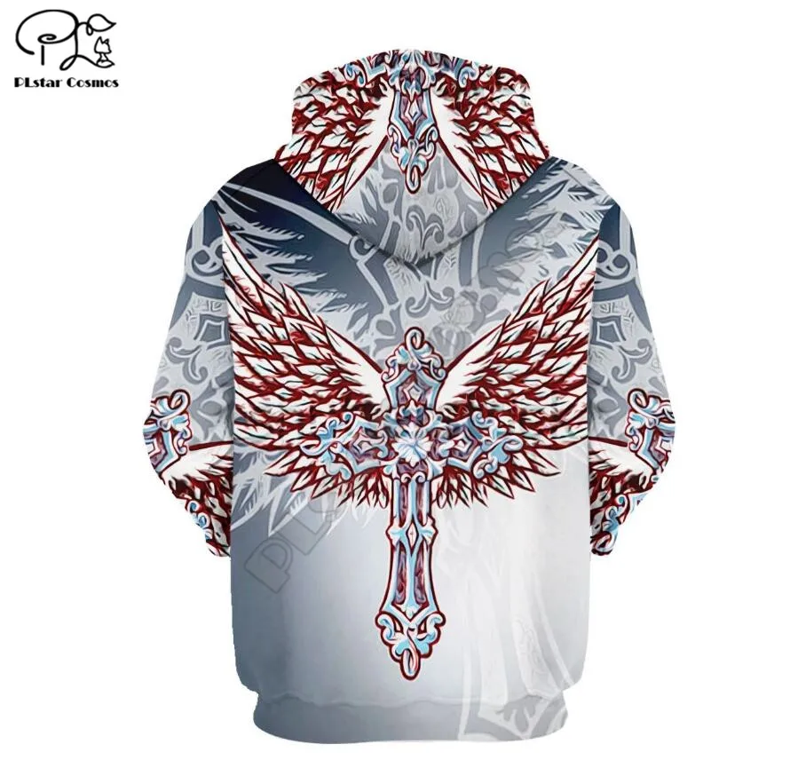 Толстовки с изображением кристианских звёздочек крыльев Ангела толстовка 3D