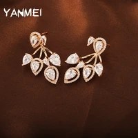 water drop earrings various combinations earrings symmetrical flowers classic jewelry transparent and shiny for women