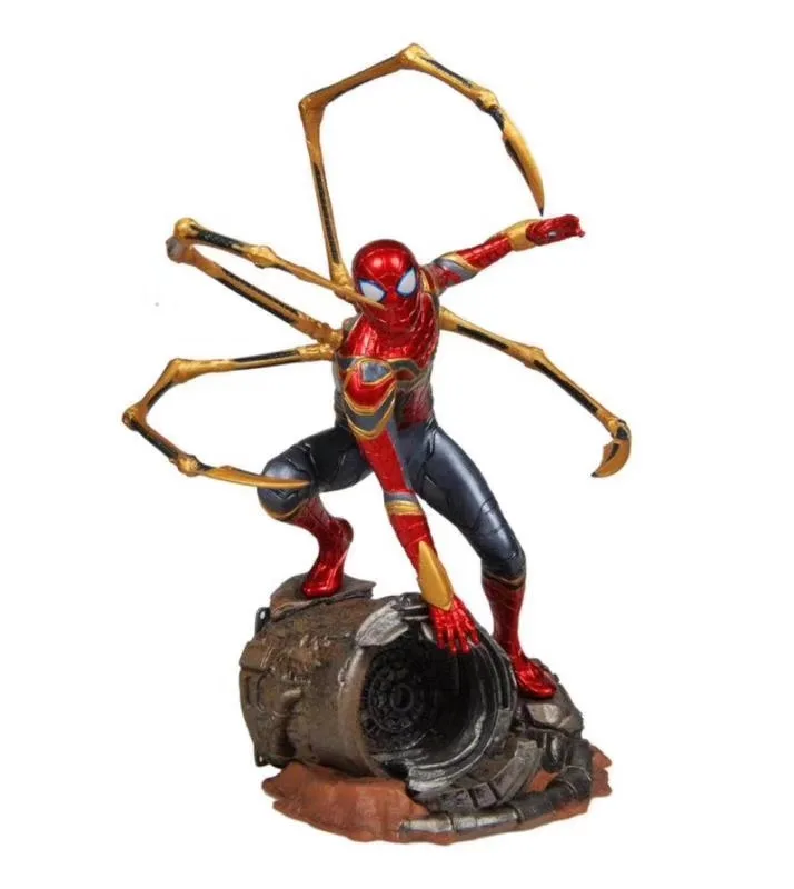 with box Горячие игрушки Marvel Мстители супер герой Человек паук Фигурки ПВХ человек паук фигурка Коллекционная модель игрушки 25 см - Цвет: with box