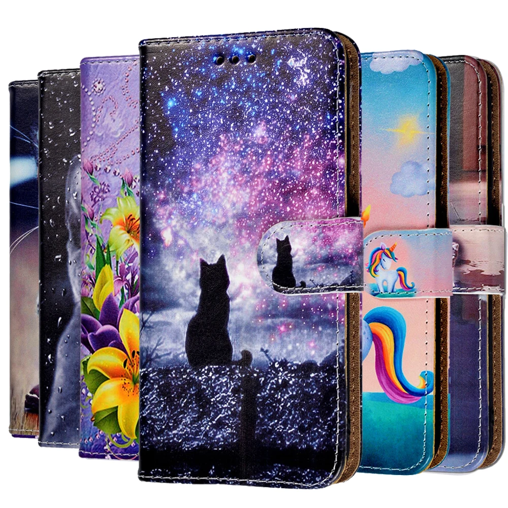 Симпатичный кожаный флип чехол для телефона Huawei Enjoy 9s 7s 7 P Smart Y6 Y9 2019 2018 Mate 20 Pro P20 P30