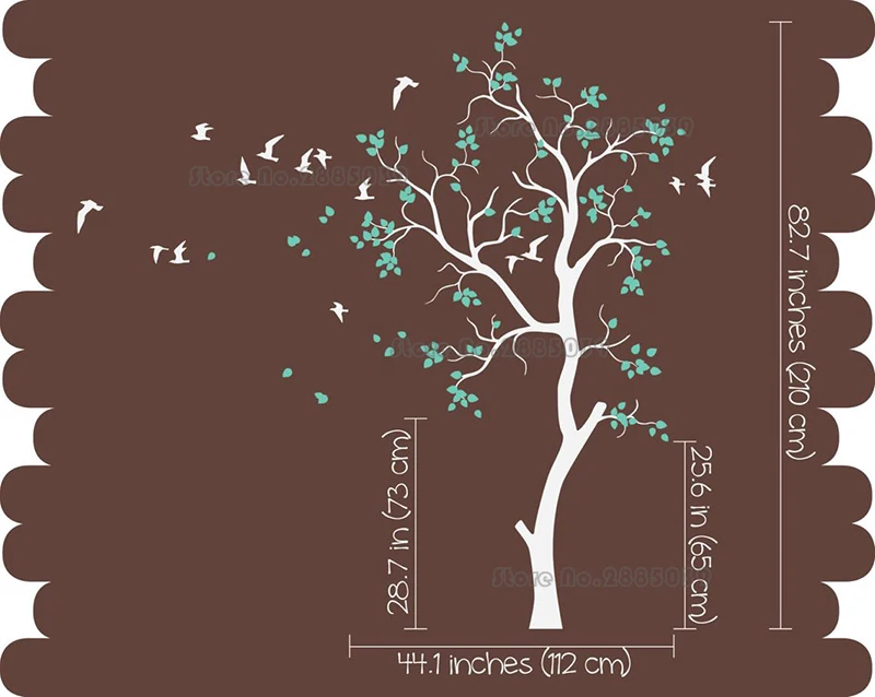 Детское дерево с летящими птицами и милыми листьями настенные наклейки для