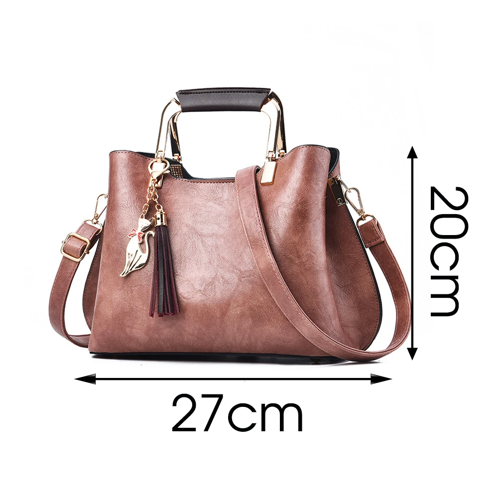 

Casual PU Leather Women Large Capacity Shoulder Bag Korean Style Tassel Female Bags For Ladies 2020 Shopping Design Handbags