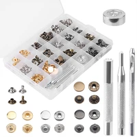 kaobuy leather snap fasteners kit metal button snaps press studs 4 installation tools leather snaps for clothes