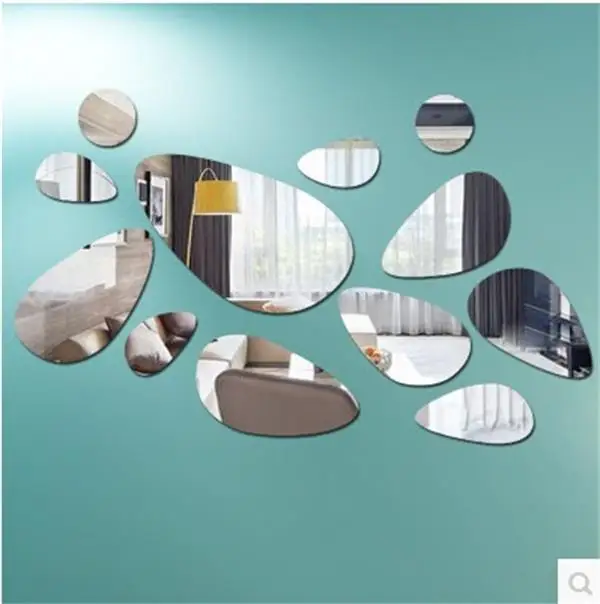

Creative Abstract Oval TV Background Wall Decoration Bedroom Mirror Sticker Abstract Wall Sticker Corridor Decorative Sticker