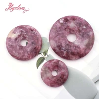 304050mm dount rings lepidolite purple beads natural stone beads for diy women necklace bracelet pendant jewelry making 1 pcs