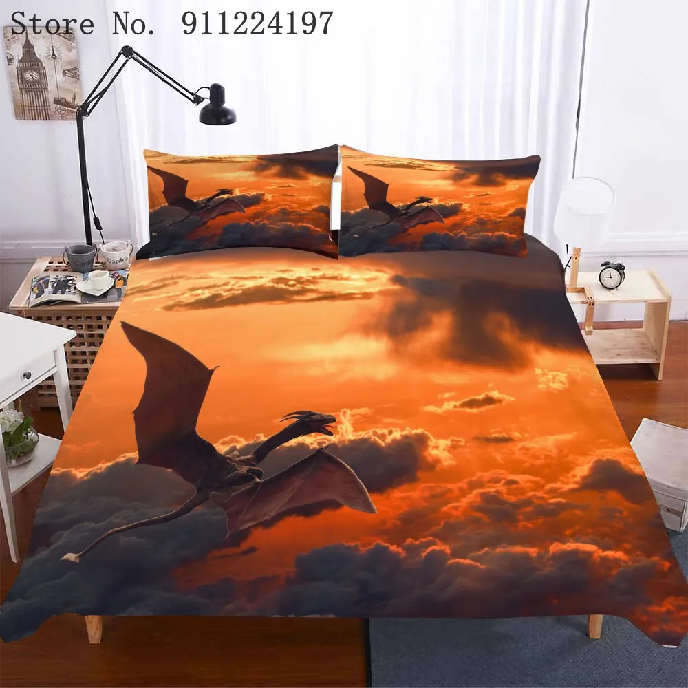 3D животных Постельное белье динозавра кровать пододеяльник наволочка удобные