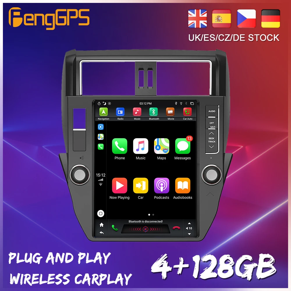 Android 9 0 большой вертикальный экран Тесла для Toyota Land Cruiser Prado 150 2014 2017 CarPlay GPS Радио