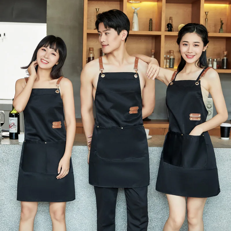

Apron Korean Fashion Chinese Restaurant Barber Floral Artist Men And Women Overalls Coffee Shop Apron Home Kitchen